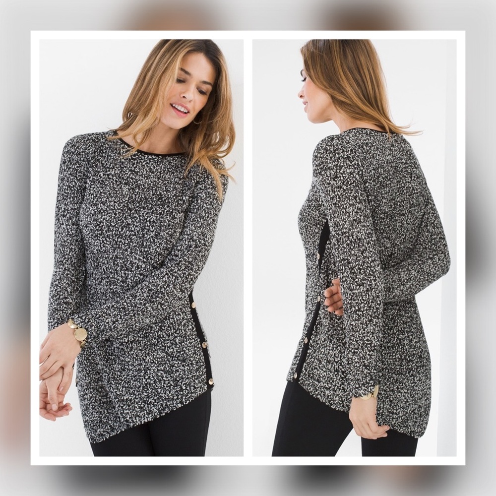 Chico’s Zenergy Marled Tweed Knit Tunic XL/16